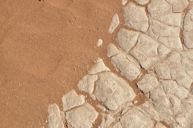 Image of Before-and-after photo of clay soil amended with clay cutter